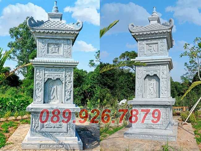 Mộ tháp đá - Mẫu tháp mộ đá gia đình dòng họ đẹp bán Hậu Giang