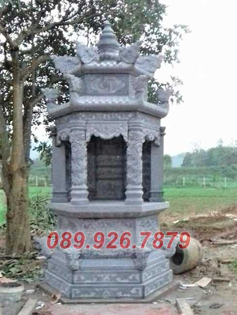 Mẫu mộ tháp đá để tro cốt sư trụ trì - Tháp mộ đá phật giáo đẹp