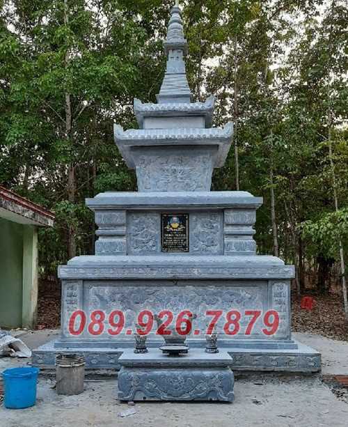 Mẫu mộ tháp đá để tro cốt sư trụ trì - Tháp mộ đá phật giáo đẹp