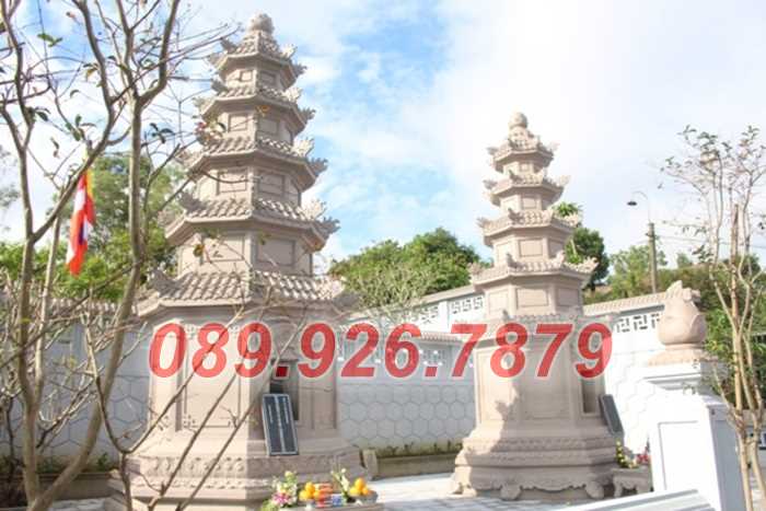 Mẫu mộ tháp đá để tro cốt sư trụ trì - Tháp mộ đá phật giáo đẹp