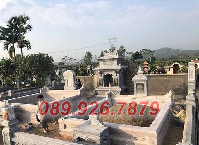 Lăng mộ đá xanh rêu - Mãu lăng mộ vợ chồng bằng đá đẹp bán Bến Tre