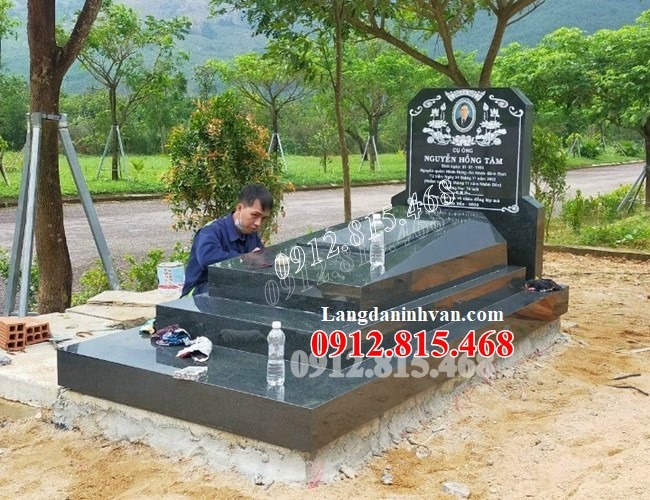 Mẫu mộ đá khối đẹp bán tại Huế 750TTH - Mộ đá tại Huế đẹp