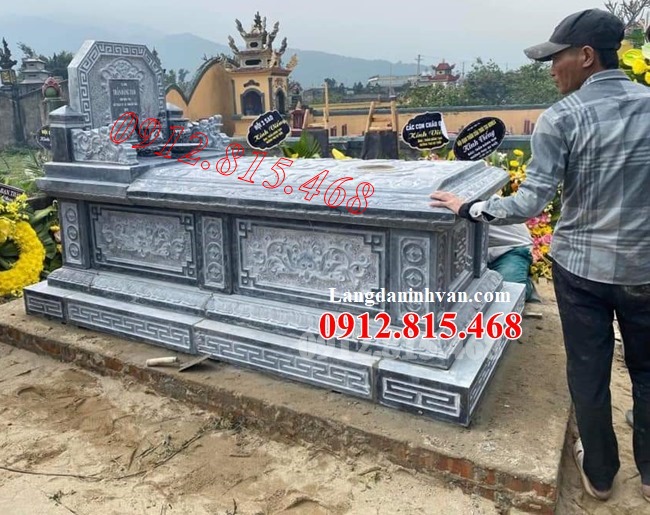 Mẫu mộ đá khối đẹp bán tại Huế 750TTH - Mộ đá tại Huế đẹp