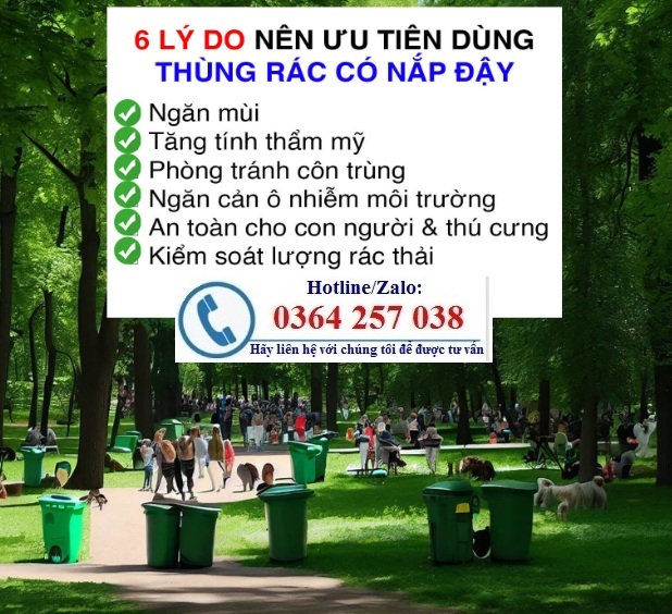 Thùng rác công cộng 120-240lít nhựa HDPE giá rẻ trên toàn quốc