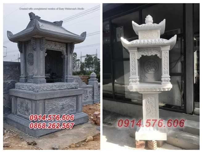 hà nội nơi bán cây hương thờ bằng đá  - miếu thần linh đá trắng xanh