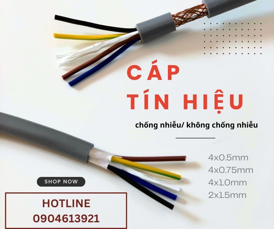Cáp điều khiển/ dây tín hiệu 4x0.5mm, 4x0.75mm,4x1.0mm,4x1.5mm