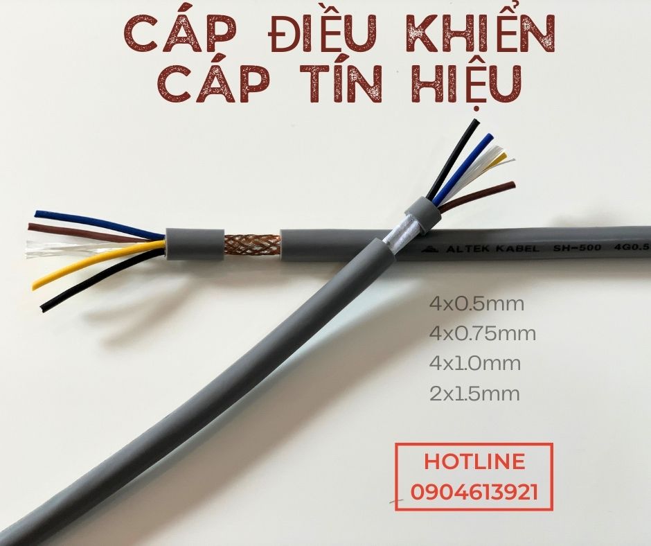 Cáp điều khiển/ dây tín hiệu 4x0.5mm, 4x0.75mm,4x1.0mm,4x1.5mm