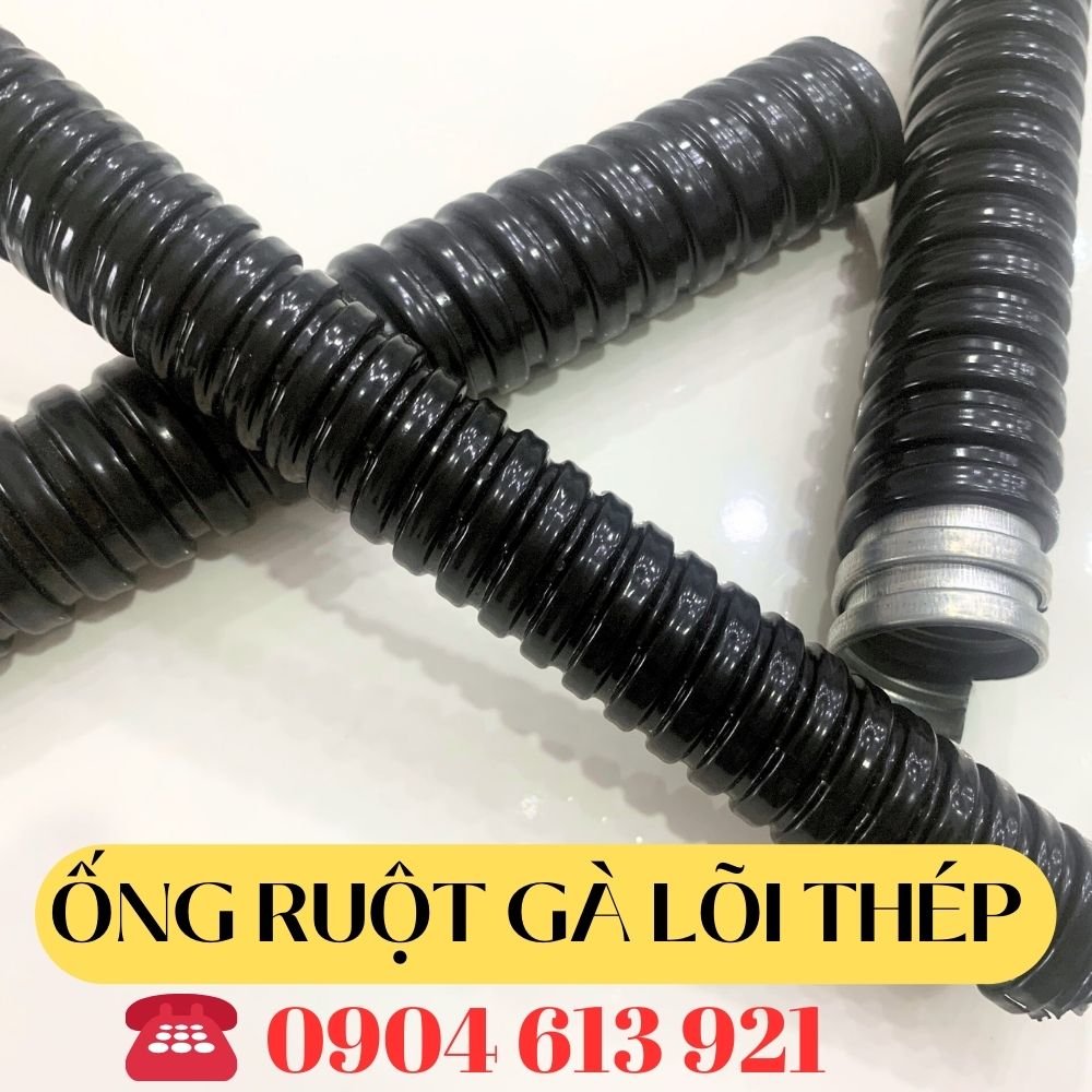 Ống ruột gà lõi thép bọc nhựa PVC phi 16/20/25/32/40
