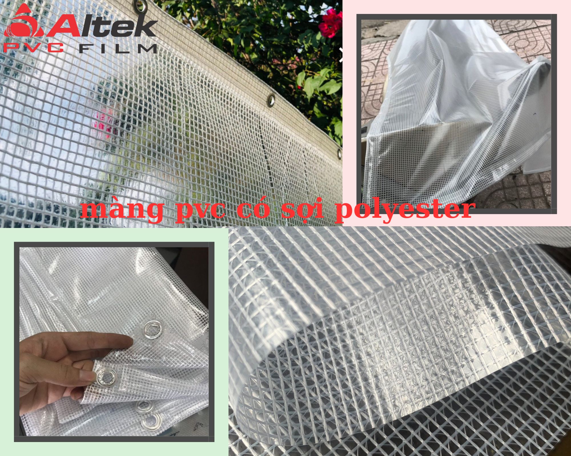 Cơ sở sản xuất màng nhựa pvc - kẹp lưới có sợi định hình polyester