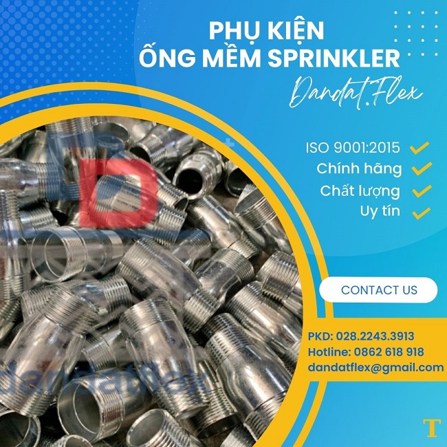 Ống nối mềm sprinkler PCCC, ống mềm inox chữa cháy, ống nối đầu phun