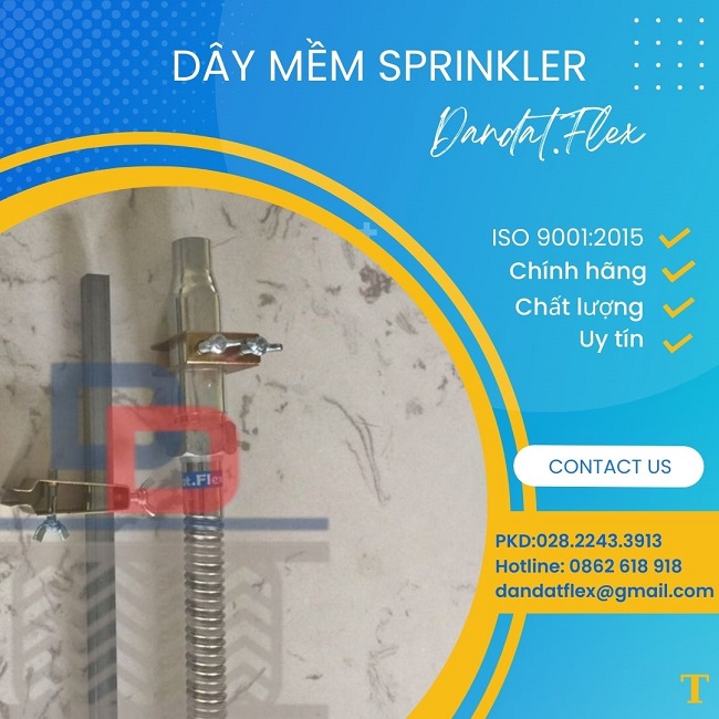 Ống nối mềm sprinkler PCCC, ống mềm inox chữa cháy, ống nối đầu phun
