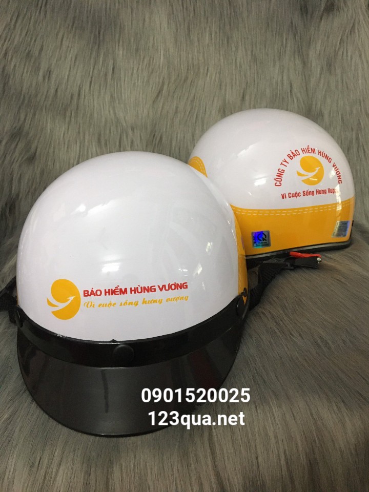 XƯỞNG SẢN XUẤT NÓN BẢO HIỂM IN LOGO QUẢNG CÁO THEP YÊU CẦU