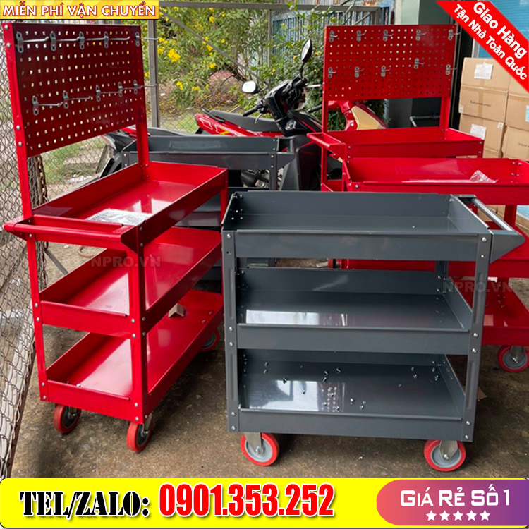 Tủ đựng đồ nghề cơ khí 3 ngăn di động đặt xưởng