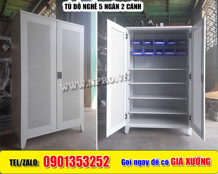 Tủ đựng đồ nghề 5 ngăn 2 cánh đặt xưởng - NPRO.vn