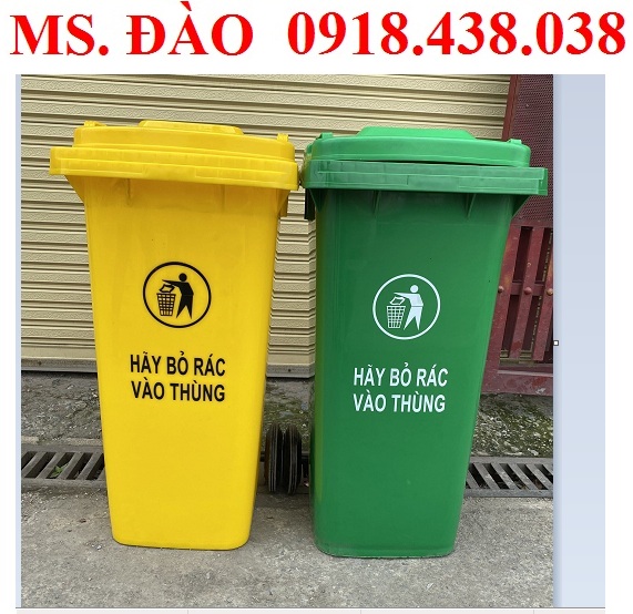 Thùng rác nhựa 120l, thùng rác công cộng 120l