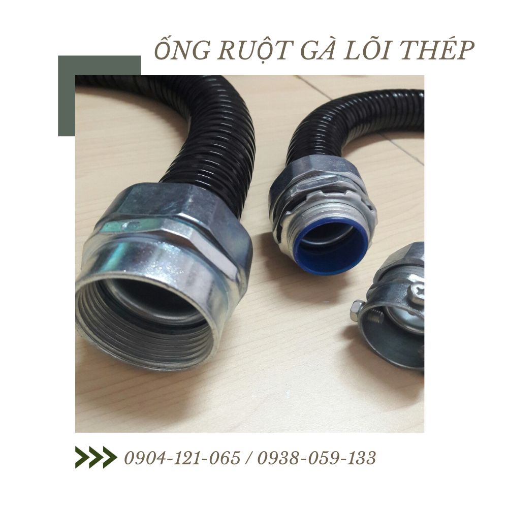 Ống ruột gà lõi thép bọc nhựa PVC, luồn dây điện , thép mạ kẽm