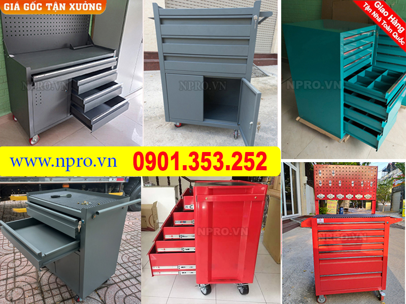 Xe đẩy đồ nghề thiết bị gara, nhà xưởng - NPRO