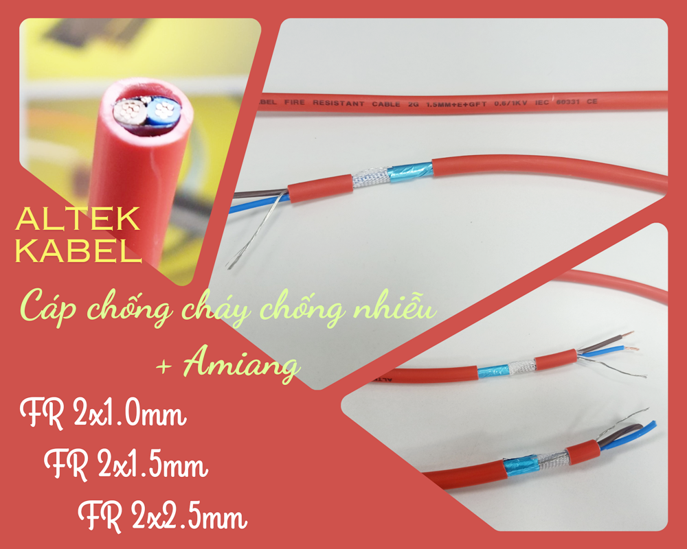Cáp chống cháy chống nhiễu 1Pair 18AWG (1x2x1.0mm)