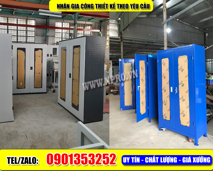 Tủ sắt công nghiệp, tủ vật tư nhà xưởng mở cánh