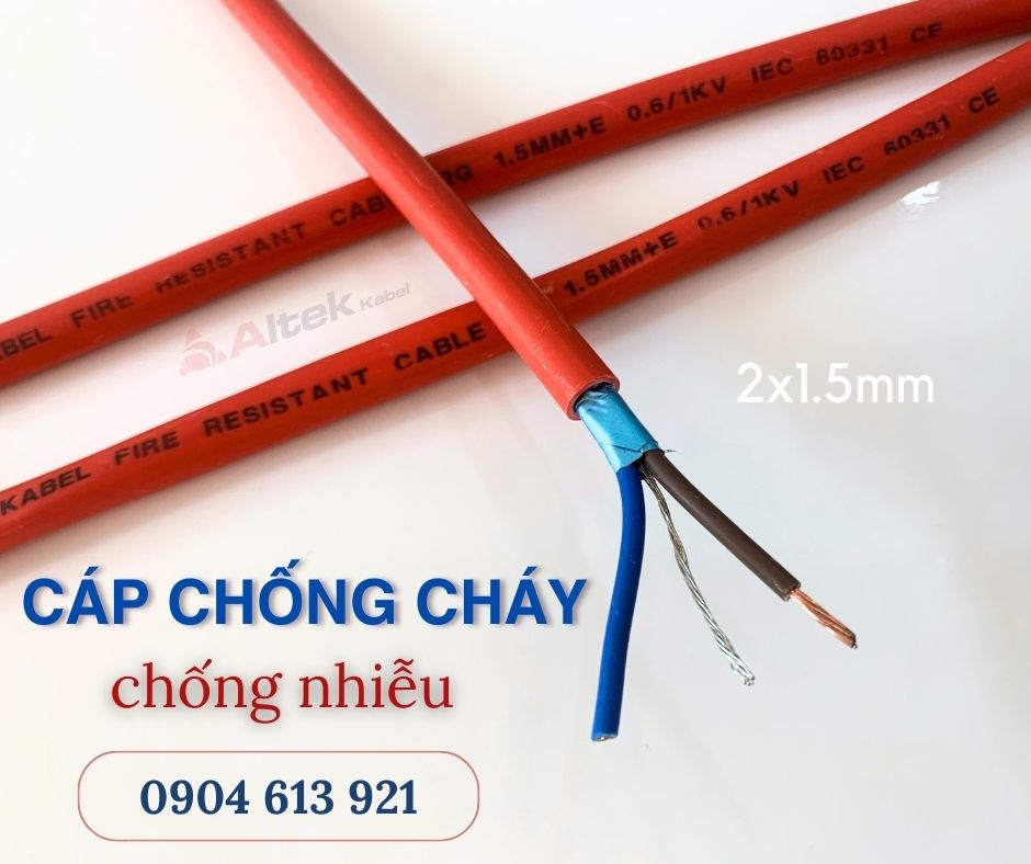 Cáp chống cháy chống nhiễu 2x1.5mm Altek Kabel