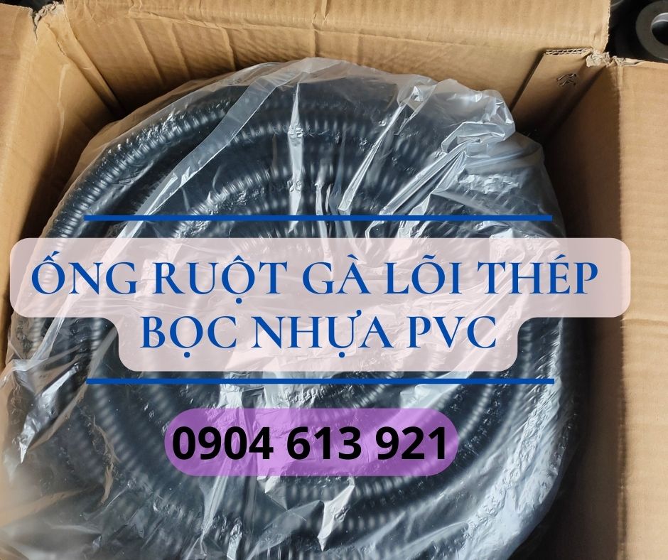 Ống ruột gà lõi thép bọc nhựa PVC phi 16/20/25/32/40