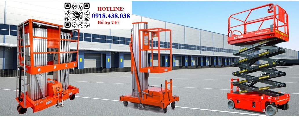 Xe nâng người, thang nâng 6-16m nhập khẩu giá rẻ, xe thang nâng