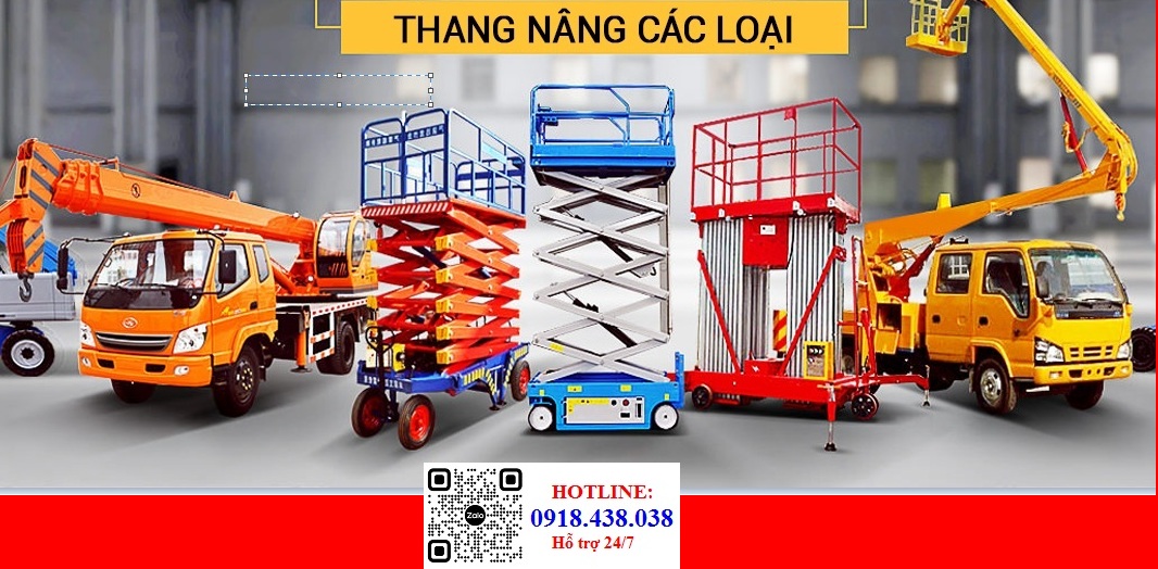Xe nâng người, thang nâng 6-16m nhập khẩu giá rẻ, xe thang nâng