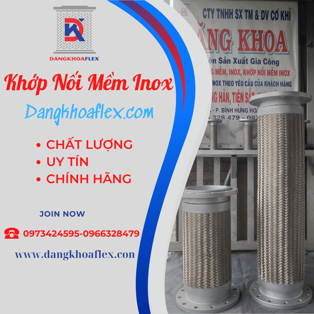 Báo giá khớp nối mềm inox 304 nối bích/nối ren sản xuất trực tiếp