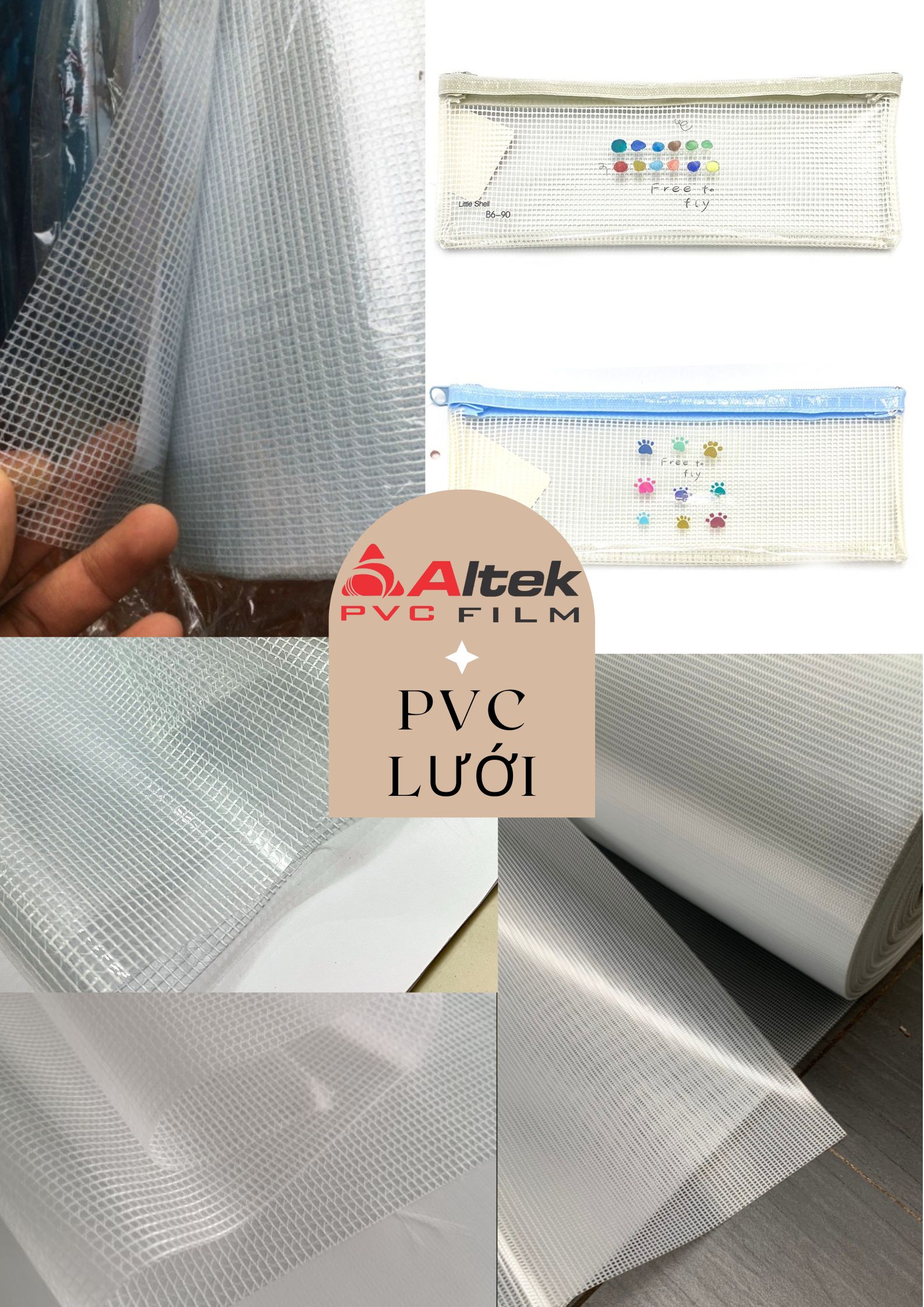 Cơ sở sản xuất màng nhựa pvc - kẹp lưới có sợi định hình polyester