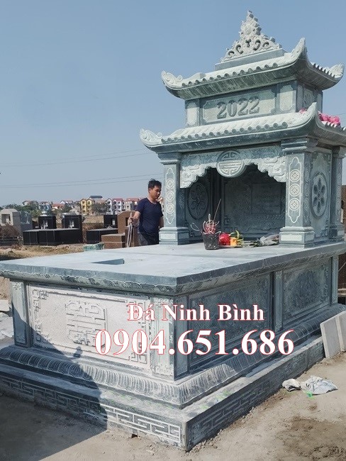 Mẫu mộ đá để hài cốt đẹp bán tại Vĩnh Long 38 - Xây sẵn chụp mộ đá đẹp