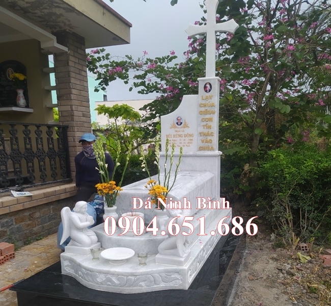 Mẫu mộ đá để hài cốt đẹp bán tại Vĩnh Long 38 - Xây sẵn chụp mộ đá đẹp