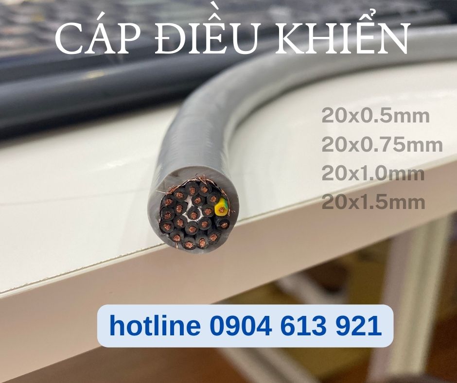 Cáp điều khiển/cáp tín hiệu 20 lõi sợi đồng nhuyễn 20x0.5mm