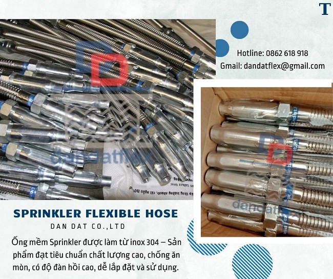 Ống nối mềm cứu hỏa, ống mềm inox chữa cháy,dây nối mềm sprinkler PCCC