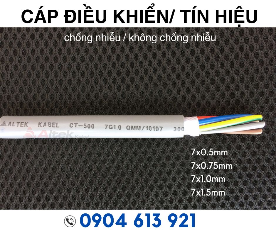 Cáp điều khiển, cáp tín hiệu 7x0.5mm/7x0.75mm/7x1.0mm/7x1.5mm