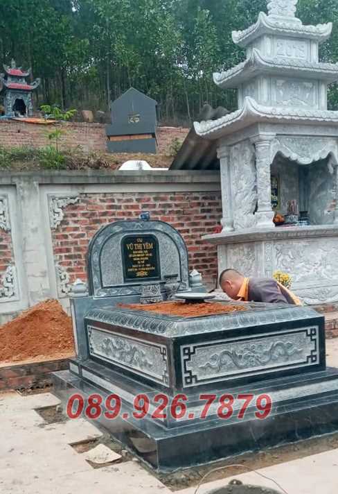 Bà Rịa Vũng Tàu bán sẵn mộ đá đẹp - Mộ bằng đá tự nhiên xanh, trắng
