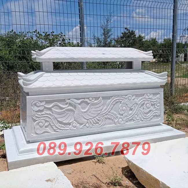 Bà Rịa Vũng Tàu bán sẵn mộ đá đẹp - Mộ bằng đá tự nhiên xanh, trắng