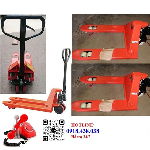 Xe nâng tay thấp càng ngắn 80cm, tải trọng 2500kg chính hãng giá rẻ