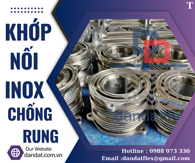 Khớp nối mềm công nghiệp, khớp nối inox chống rung, khớp nối mềm inox