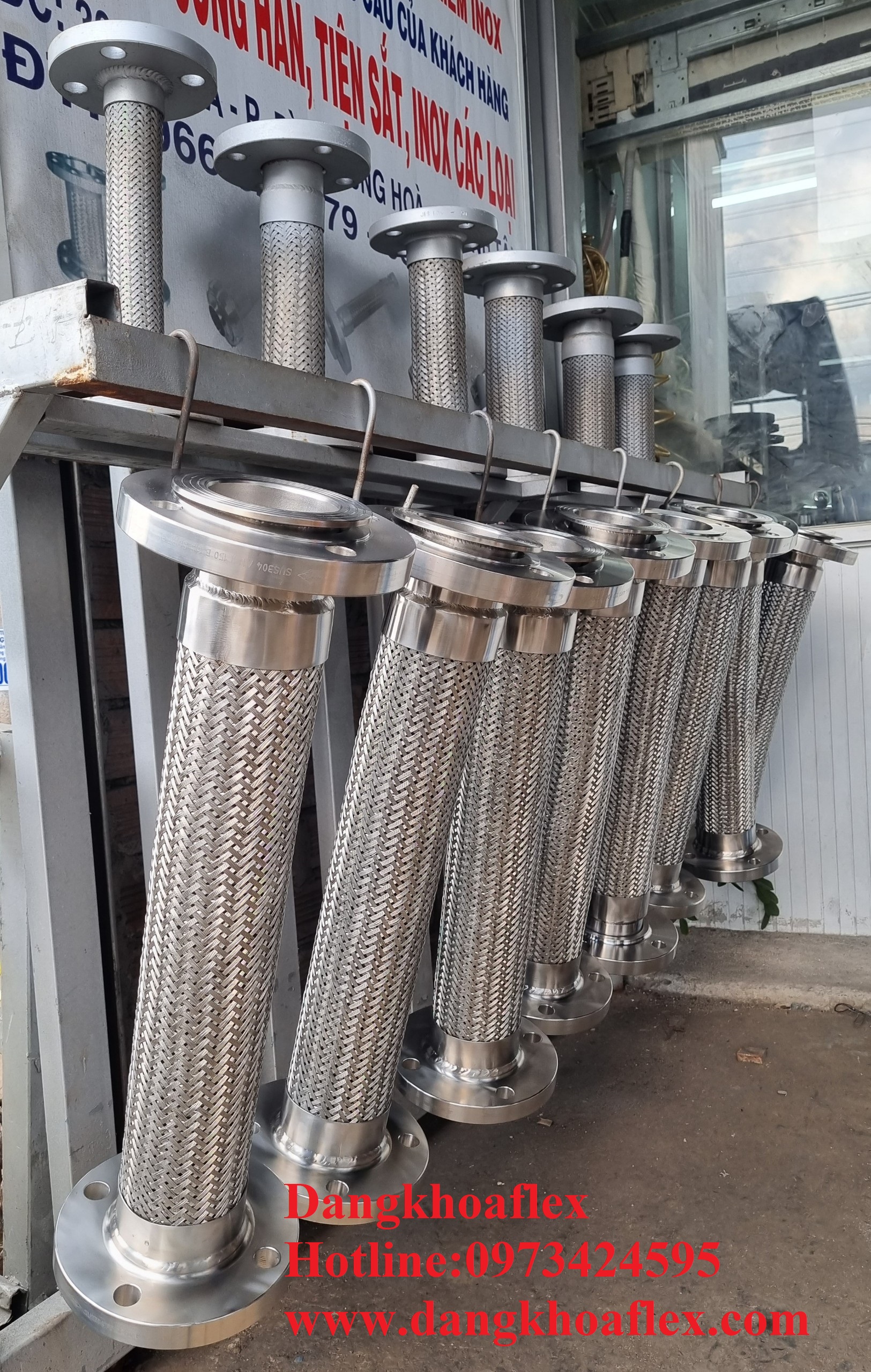 Gia công sản xuất khớp nối mềm inox 304, khớp nối mềm inox nối bích