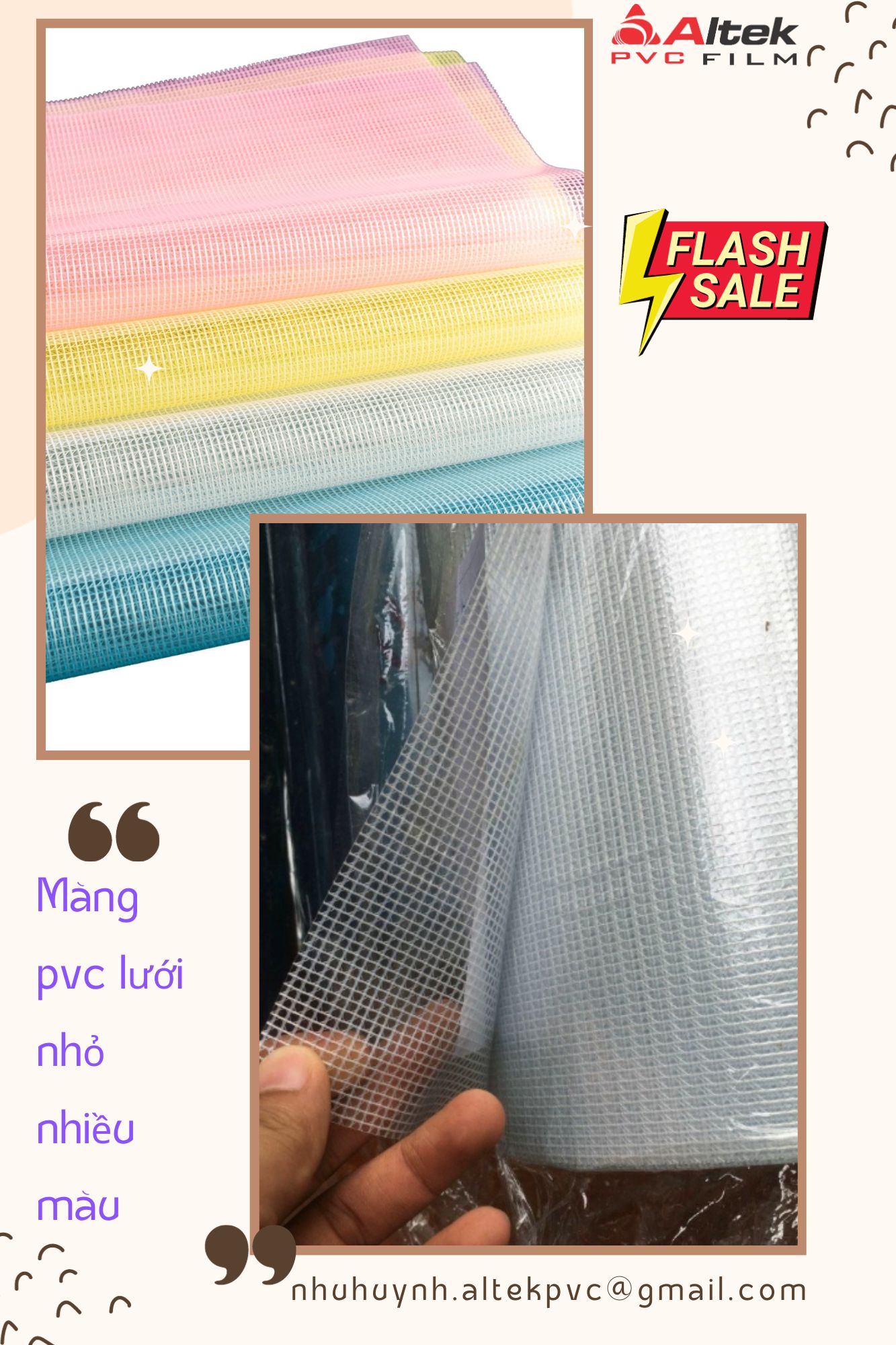 giá màng pvc dẻo kẹp lưới hàng đẹp ứng dụng rộng rãi trong sản xuất