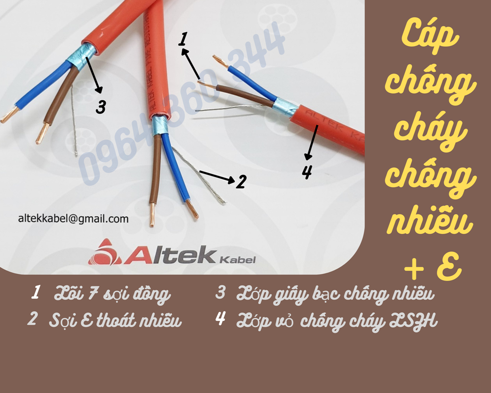Cáp chống cháy chống nhiễu 1PR x 1.0mm2 Altek Kabel chính hãng