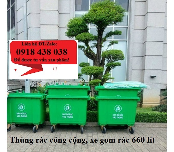 Giảm giá các loại thùng rác công cộng 60l, 80l, 100l, 120l, 240l, 660l
