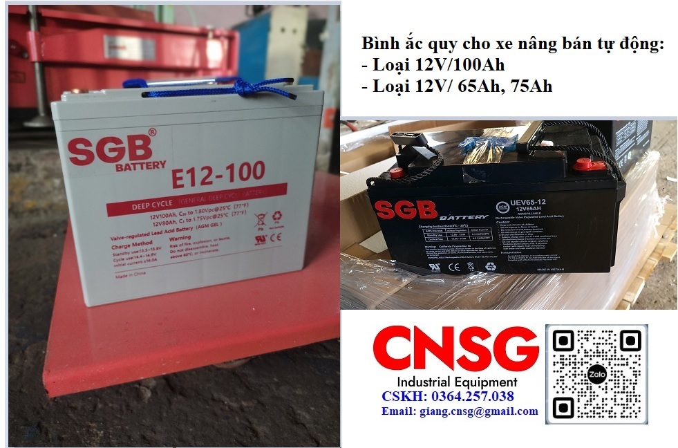 Bình ắc quy xe nâng bán tự động, xe nâng điện giá rẻ trên toàn quốc