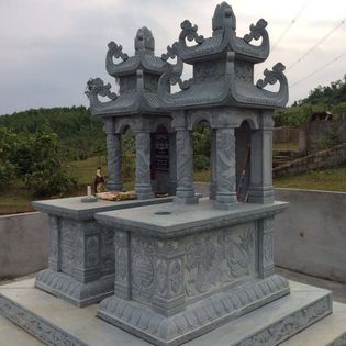 Mộ đá đẹp - Mẫu mộ đá không mái chôn hài cốt ông bà cha mẹ bán Gia Lai