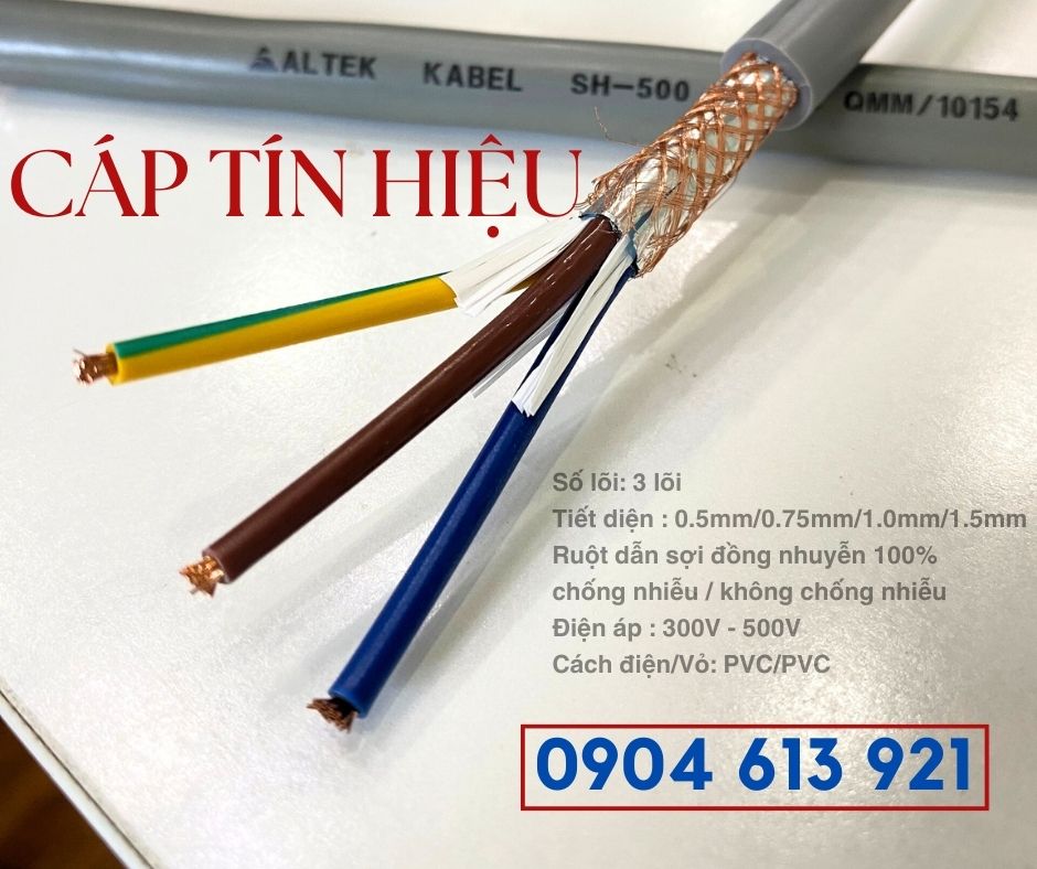 Cáp điều khiển/ cáp tín hiệu 3 lõi 0.5/0.75/1.0/1.5mm Đà Nẵng, HCM, HN