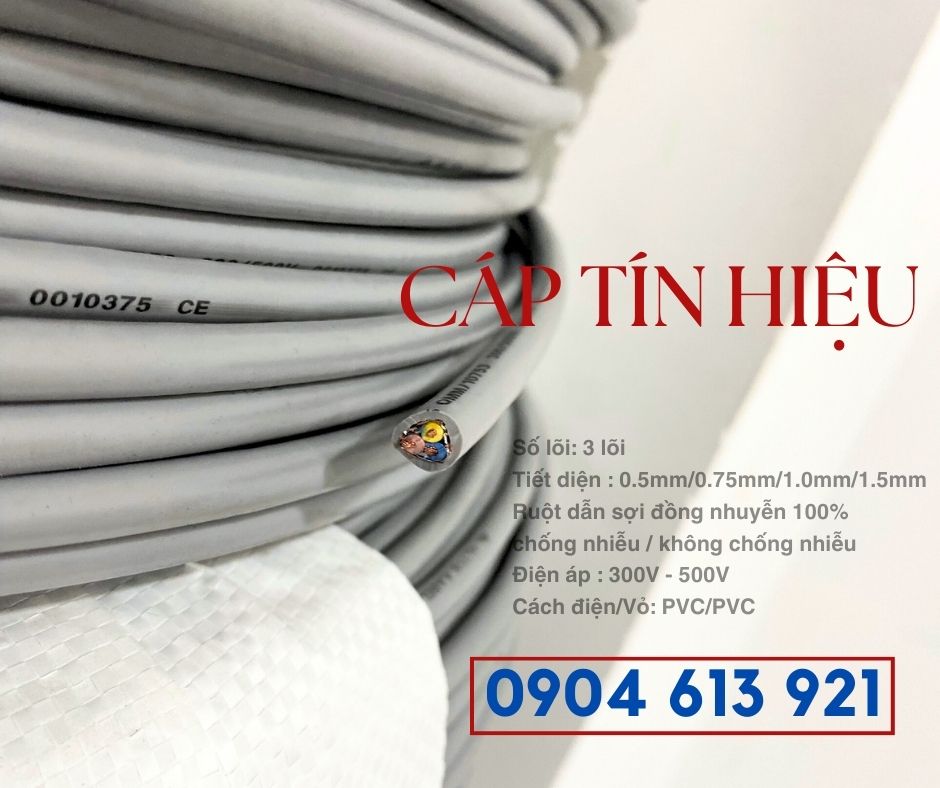 Cáp điều khiển/ cáp tín hiệu 3 lõi 0.5/0.75/1.0/1.5mm Đà Nẵng, HCM, HN