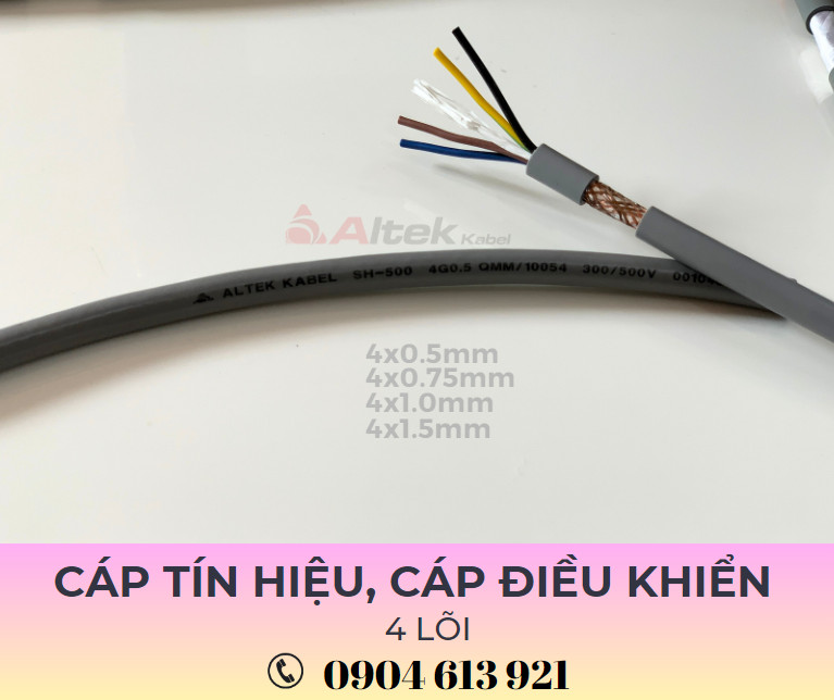 Cáp điều khiển, cáp tín hiệu 4 lõi 4x0.5mmm/4x0.75mm/4x1.0mm/4x1.5mm