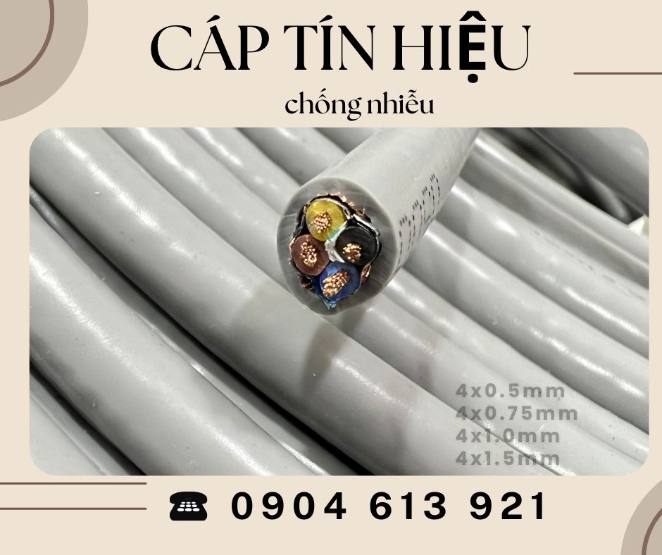 Cáp điều khiển, cáp tín hiệu 4 lõi 4x0.5mmm/4x0.75mm/4x1.0mm/4x1.5mm