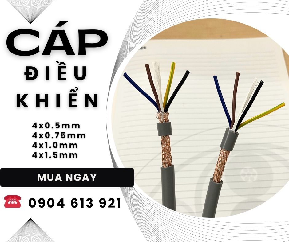 Cáp điều khiển, cáp tín hiệu 4 lõi 4x0.5mmm/4x0.75mm/4x1.0mm/4x1.5mm