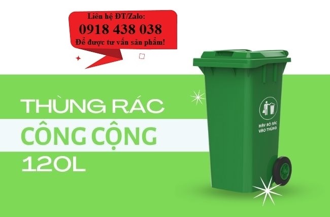 Thùng rác 120l, thùng rác công cộng 120lit giá rẻ giao hàng tận nơi